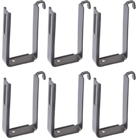 Lot de 6 crochets réglables en fer résistants aux intempéries pour lumières extérieures, supports muraux robustes, crochets de suspension antirouille (1/5)