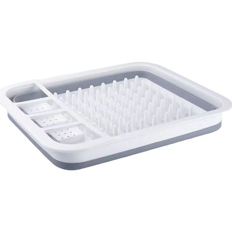Égouttoir à vaisselle, égouttoir d'évier, égouttoir en silicone, gain de place, pour la cuisine, égouttoir à vaisselle ， 34,5  28  10,5 cm