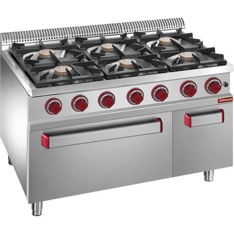 Fourneau 6 feux - four gaz GN2/1 - armoire - Diamond (1/3)