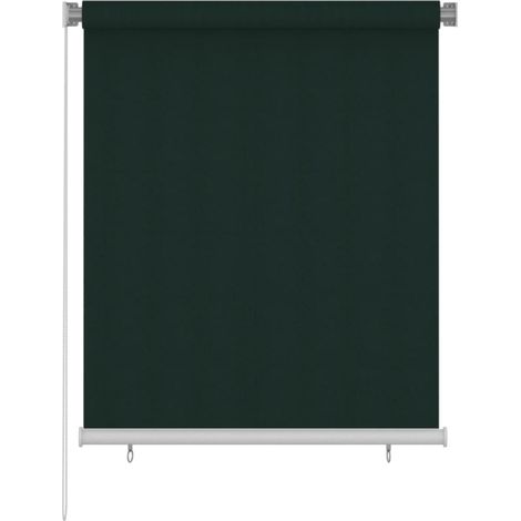 Persiana enrollable de exterior 125(ancho)x140(alto)cm verde oscuro HDPE vidaXL