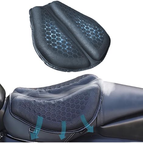 Motorrad-Gel-Sitzkissen, Motorrad-3D-Gel-Sitzkissen, stoßdämpfend und rutschfest für Langstreckenfahrten, Patentnummer 015020732-0001 (1/5)
