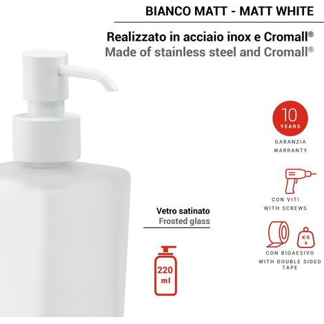 GEDY TO810200100 TONGA Dosificador Blanco Mate - ref: TO810200100