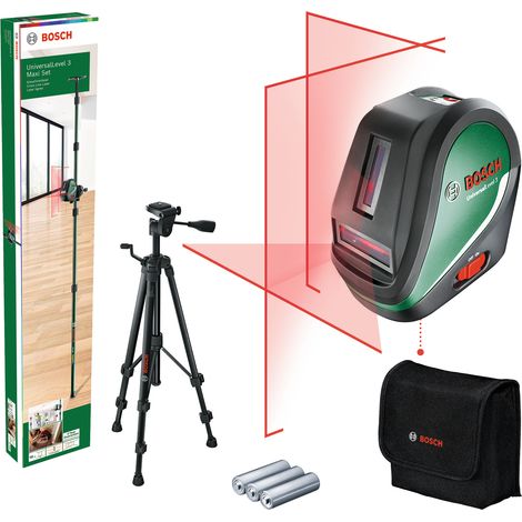 BOSCH DIY UNIVERSALLEVEL 3 SET AA batteries Cross line laser (1/5)