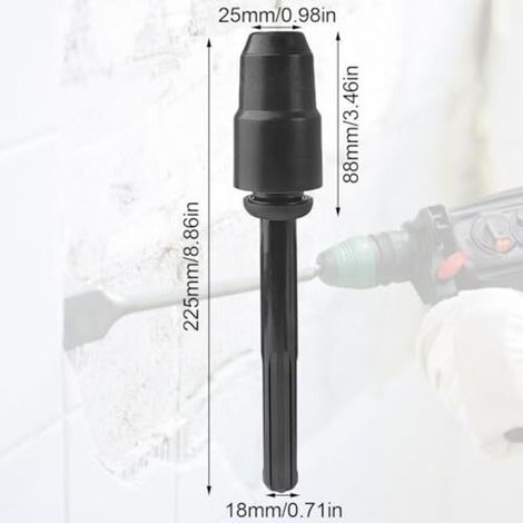 Adaptateur de mandrin de perçage SDS Max vers SDS Plus, adaptateur SDS Plus 220 mm, adaptateur SDS Max vers SDS Plus, adaptateur SDS en acier allié pour forets SDS Plus, mandrin de perçage adaptateur (1/4)