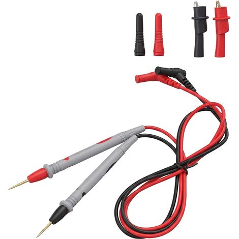 Câble Multimètre en Silicone Souple, Cordon de Test Universel 1000V 20A Anti-Givre, Kit de Pointe de Touche avec Pince Crocodile pour Mesure Précise, Connecteur Isolé 4mm, Rouge et Noir, 1 Paire (1/5)