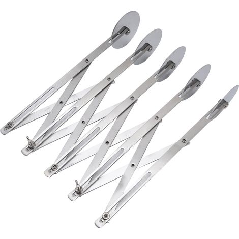 Rouleau à pâtisserie multifonction en acier inoxydable - 5 roues pour découper pâte à pizza, tarte, biscuits (1/5)