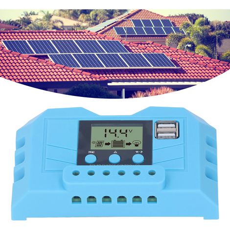 Écran LCD, double interface USB, contrôleur de chargeur solaire PWM, adaptatif 12/24V 20A. (1/5)