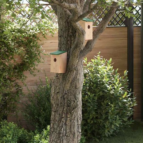 vidaXL Casa para pájaros 10 unidades madera maciza de abeto 12x12x22cm (1/5)