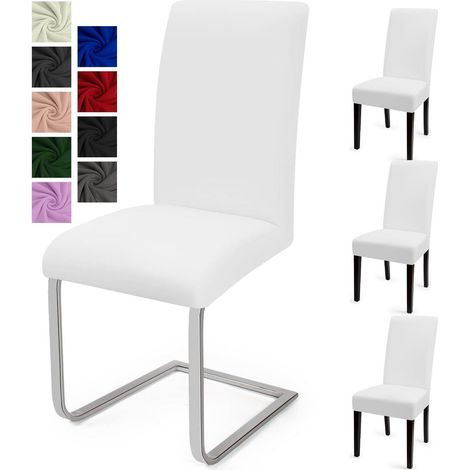 Stuhlhussen 4er Set, Stretch Spannbezüge für Esszimmerstühle, Waschbar, Weiß (1/5)