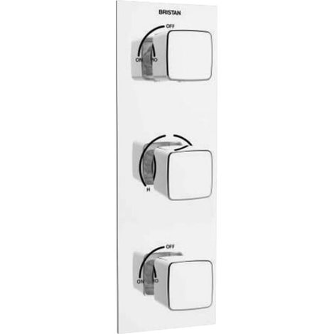 Bristan Cobalt Thermostatic Concealed Shower Valve Triple Handle - Chrome (1/2)