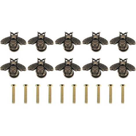 10 Stück Bienenkorbknöpfe Anthrazit (30 x 18 x 13 mm) inklusive Schrauben für Bienenstöcke, Kleiderschränke und Möbel (1/5)
