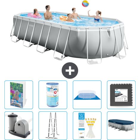 Prism Frame Pool Oval - 610x305x122 cm - 9-teilig S563