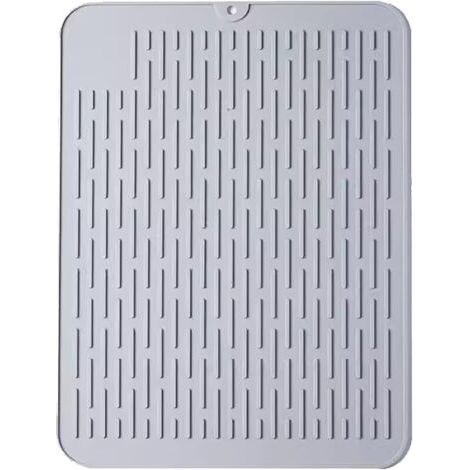 BUNTHAUS 40x30cm (Gris) Tapis d'égouttement en silicone, antidérapant, facile à nettoyer, pour le comptoir de la cuisine (1/5)