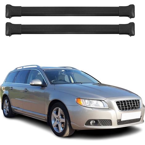 OMAC Aluminium Dachträger Querträger für Volvo V70 III 2008-2016 – Max. 75 kg – 2 Stangen Schwarz (1/5)