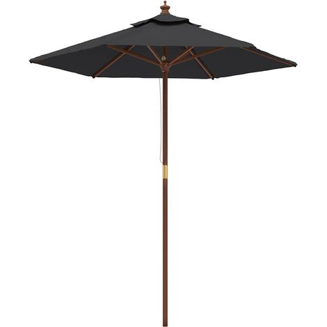 Maison Exclusive - Ombrellone da Giardino con Palo in Legno Nero 196x231 cm (1/5)