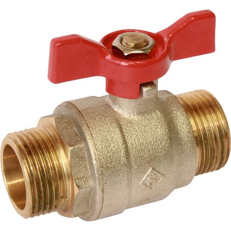 Vanne papillon passage intégral PN30 M/M 1/2' (15x21) – Température -5°C à +110°C – Corps laiton CW617N – Axe renforcé (1/5)
