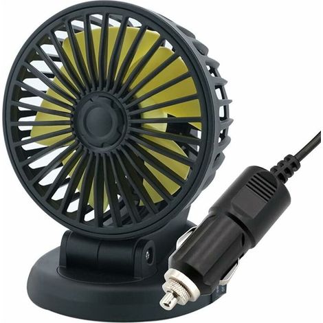 Batteriebetriebener Ventilator, 12-V-Mini-Clip-On-Autoventilator für Zigarettenanzünder, Armaturenbrett, Tischventilator, Saugnapfventilator (1/5)