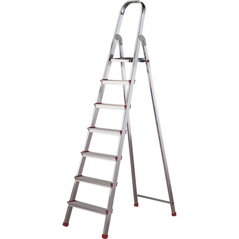 Haushaltsleiter aus Aluminium Plus 7 Rollen EN131 PELDDOP005