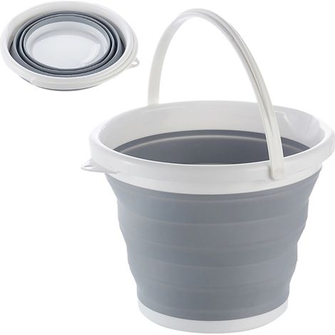 Seau pliable de 5 L, récipient à eau pliable pour la maison, le lavage en extérieur, le camping, la randonnée et la pêche. (1/5)