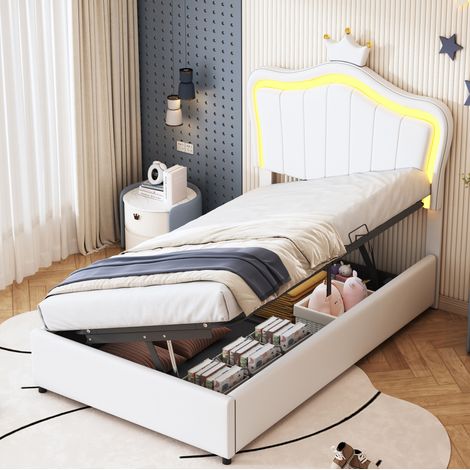 Letto Bambino 90x200 cm con Contenitore e Illuminazione LED (1/5)