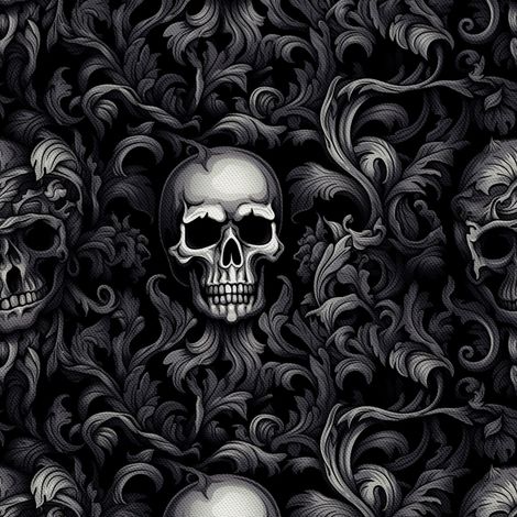 Tela decorativa para exteriores Oxford - Motivo de calavera I DX4432 (1/5)