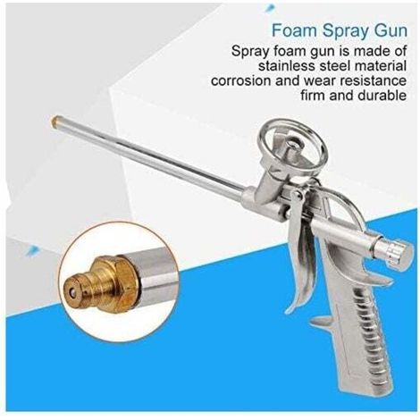 Pistolet à mousse professionnel, pistolet à mousse expansive, outil de distribution de mastic, outil d'application d'isolant PU (34 x 16 cm)