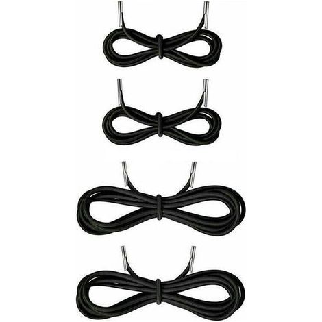 Lot de 4 Cordons Lacets de rechange pour fauteuil inclinable à Gravité zéro, fauteuil de Jardin , chaise longue et chaise élastique - Zwart (1/5)