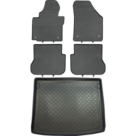 Volkswagen Caddy Life Kombi desde 2004 SET - Alfombrillas de goma para coche + alfombrilla para maletero