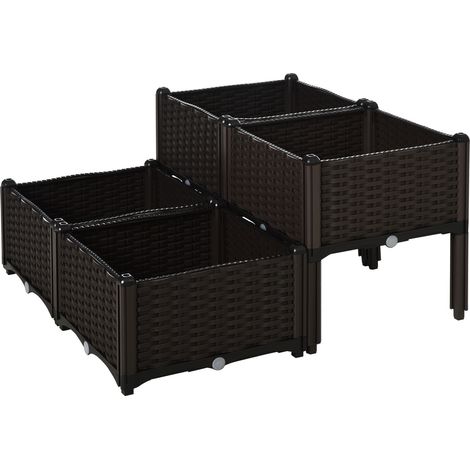 Jardinière sur pieds 2 étages RACHEL chocolat (1/5)