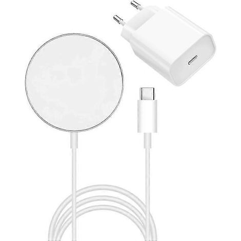 Chargeur sans fil à induction - Compatible iOS 16 - Compatible MagSafe - Prend en charge la charge rapide 16 W - Port USB-C (1/5)
