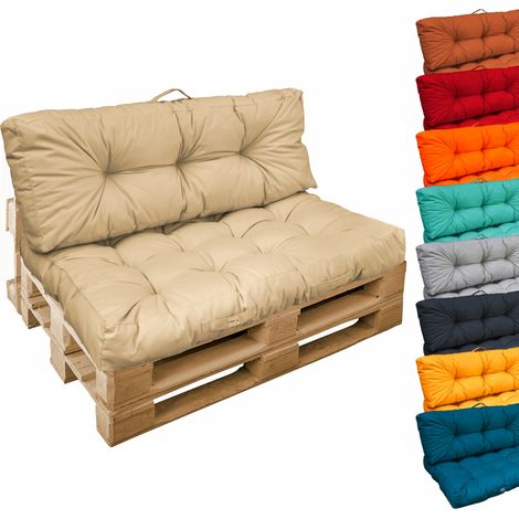 Linxor – Coussins capitonnés pour palette – Tissu oxford 100% polyester – Épaisseur 20 cm – Résistant aux tâches et à l'eau – Dimensions 120x80 cm