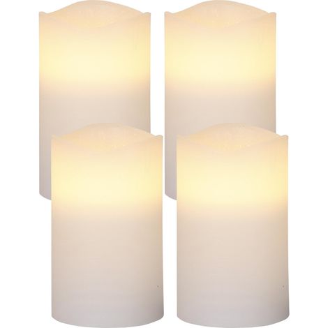 LED Blockkerzen -May', naturweiß, Echtwachs, 4er-Set (1/5)