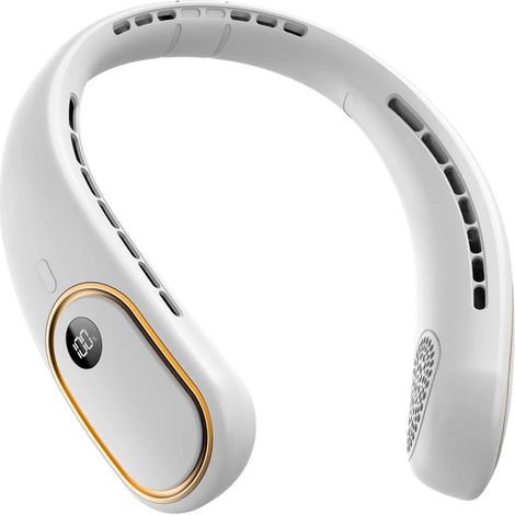 Ventilador de cuello USB sin aspas, silencioso y fácil de usar, que no aspira el cabello.