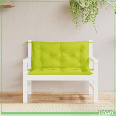 Coussins de banc de jardin (lot 2) - FAFEISY - 361670 - vert vif - tissu Oxford imperméable - rembourrage fibres creuses (1/5)