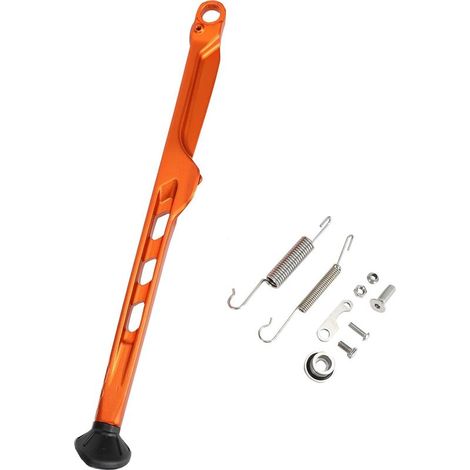Support de Kickstand CNC en Aluminium pour Moto Cross avec Ressorts pour XC EXC EXC-F TE TX FE EX EC ES 125 150 250 300 350 450 500 2023-2024 Orange (1/5)