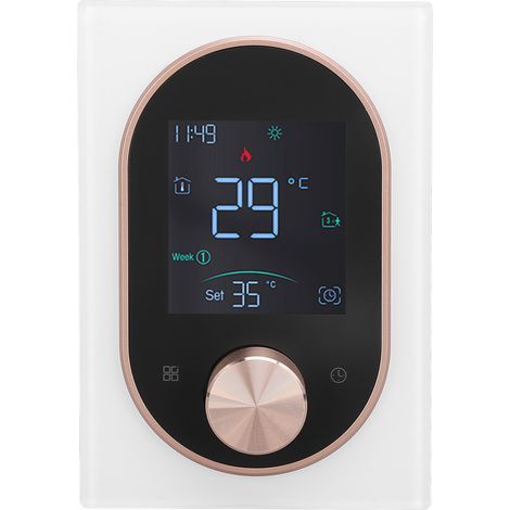 Thermostat couleur intelligent LCD bouton programmable de contrôle écran tactile chauffage électrique avec application pour maison hôtel bureau AC 95 V à 240 V blanc modèle de fidélité sans fil, Tuya (1/5)
