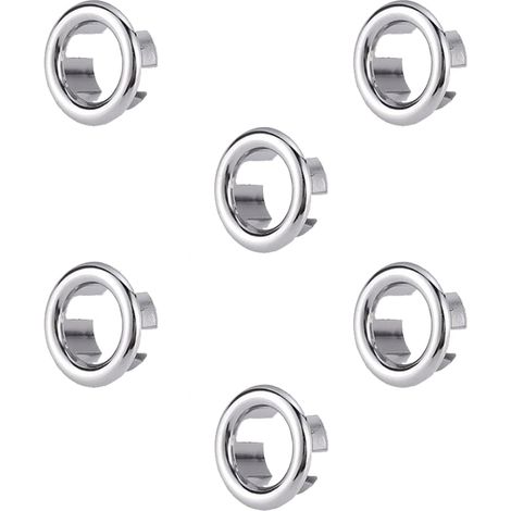 Débordement D'Évier Anneau, 6 Pcs Anneau de Débordement d’Évier Couvercle de Trop-Plein, Anneaux de Débordement d'Évier, pour Bain, Cuisine, Évier