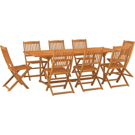 Maison Exclusive - Set da Pranzo da Giardino 9 pz 220x90x75 cm Massello di Acacia (1/5)