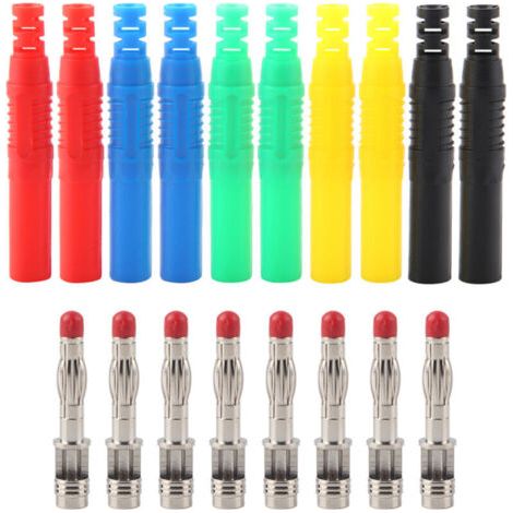 Bananenstecker-Adapter, banana plug isolado para jack P3013, 4 mm, cobre niquelado, forma recta, banana plug de 4 mm – pack de 10 piezas (1/4)