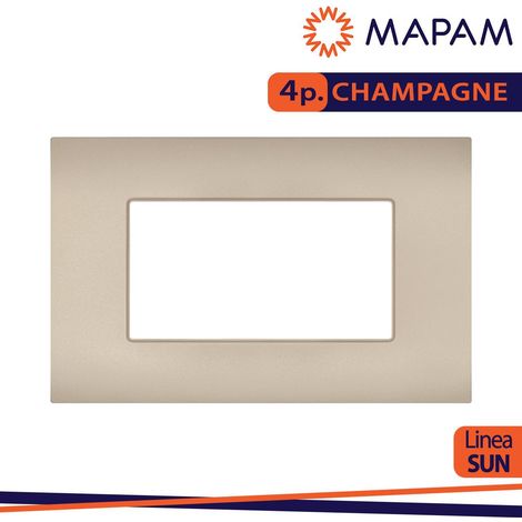 Placche 3 4 7 posti moduli per supporti compatibili con vimar Arké  T13-4 posti-oro satinato