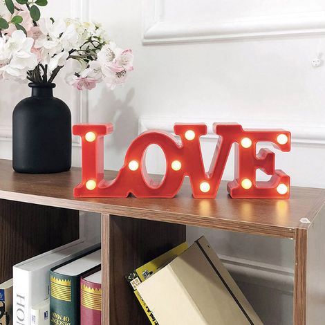 Lampe LED décorative romantique mots LOVE pour Saint-Valentin, aveux, mariage, lumière chaude (1/5)