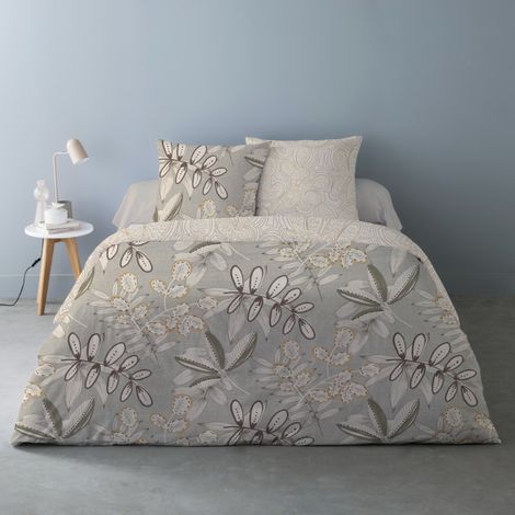 Housse de couette 240x220 ALISO + 2 taies Percale de coton (1/3)