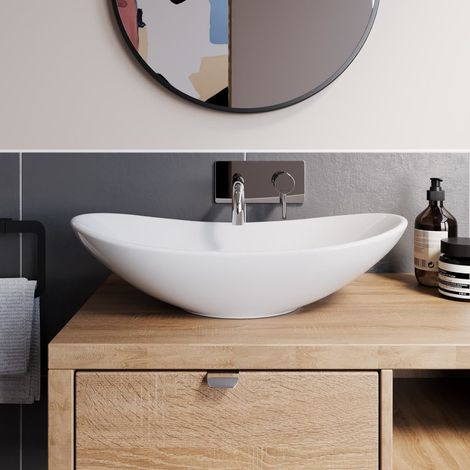 Affine Countertop Basin Gloss White - 620 x 360mm