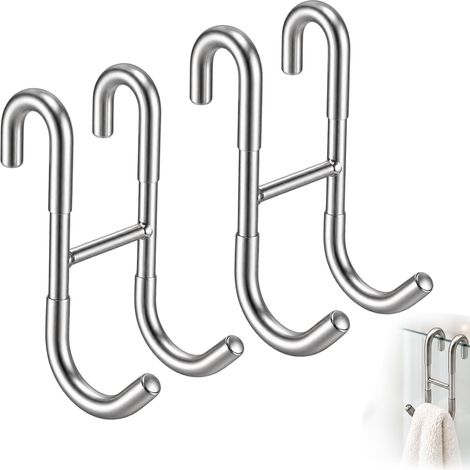 Lot de 2 crochets de douche sans perçage pour paroi de douche (1/5)
