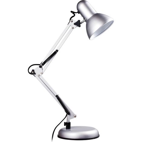 Interiors by Premier Effortlessly Positioning Of Silver Grey Desk Lamp, Modern And Timeless Design Modern Bedside Table Light (1/2)