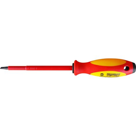Cacciavite piatto da elettricista isolato 1000V 5,5x1mm TECHMAN