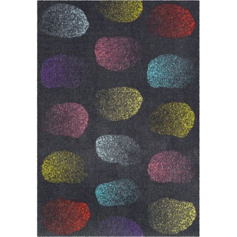 Tapis de propreté intérieur antidérapant multicolore - Gris anthracite à motifs multicolores (1/4)