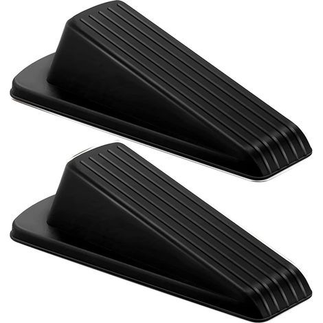 (Noir, lot de 2) Cales de porte en caoutchouc, butées de porte robustes, adaptées aux bâtiments à plusieurs étages, idéales pour les maisons, les bureaux et les ateliers. (1/5)
