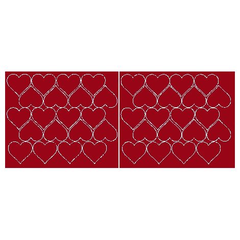 Autocollants en forme de cœur pour la Saint-Valentin, 5 cm, 40 pièces, rouge foncé brillant