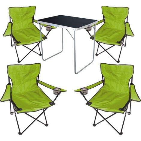 5-tlg Campingsessel Lime Grün+ Campingtisch-MMC330871B+4xMPO2470 (1/5)